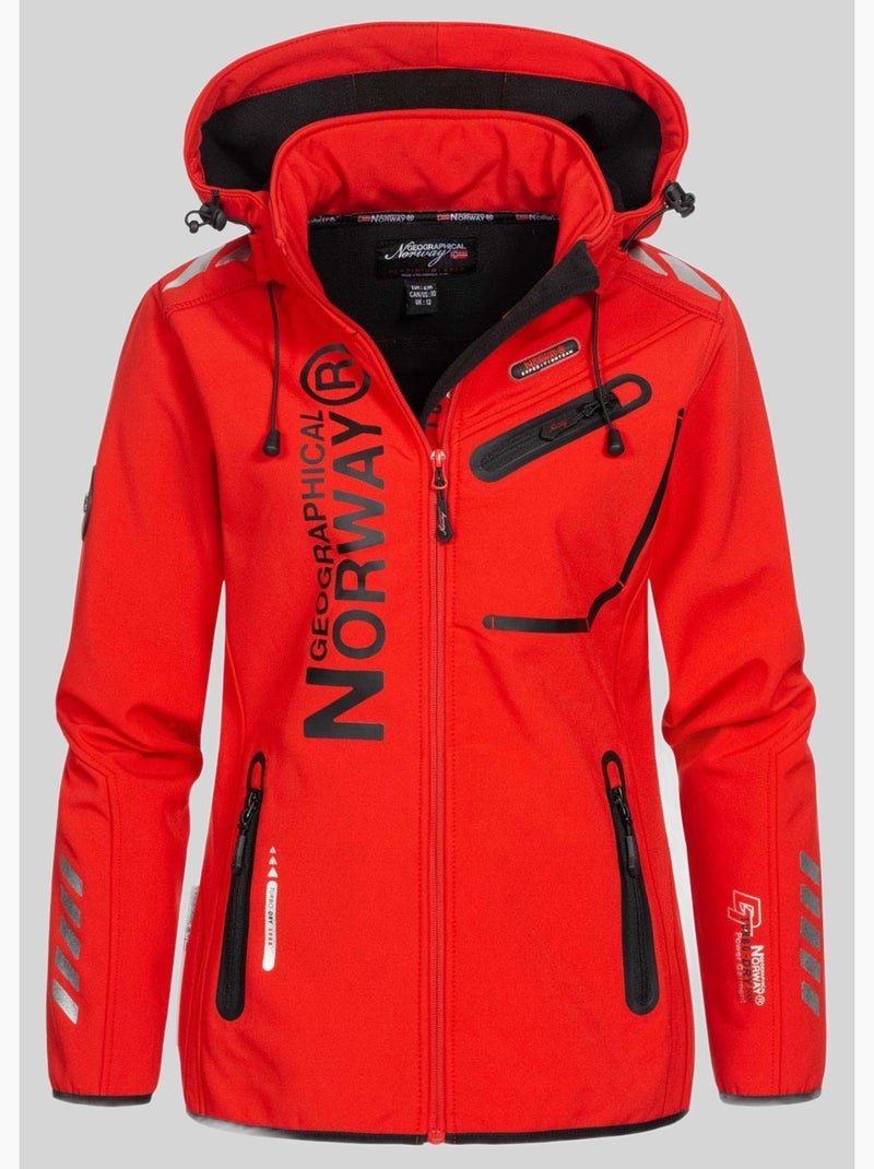 Veste softshell à capuche reine – geographical norway Noir Rouge - Kiabi