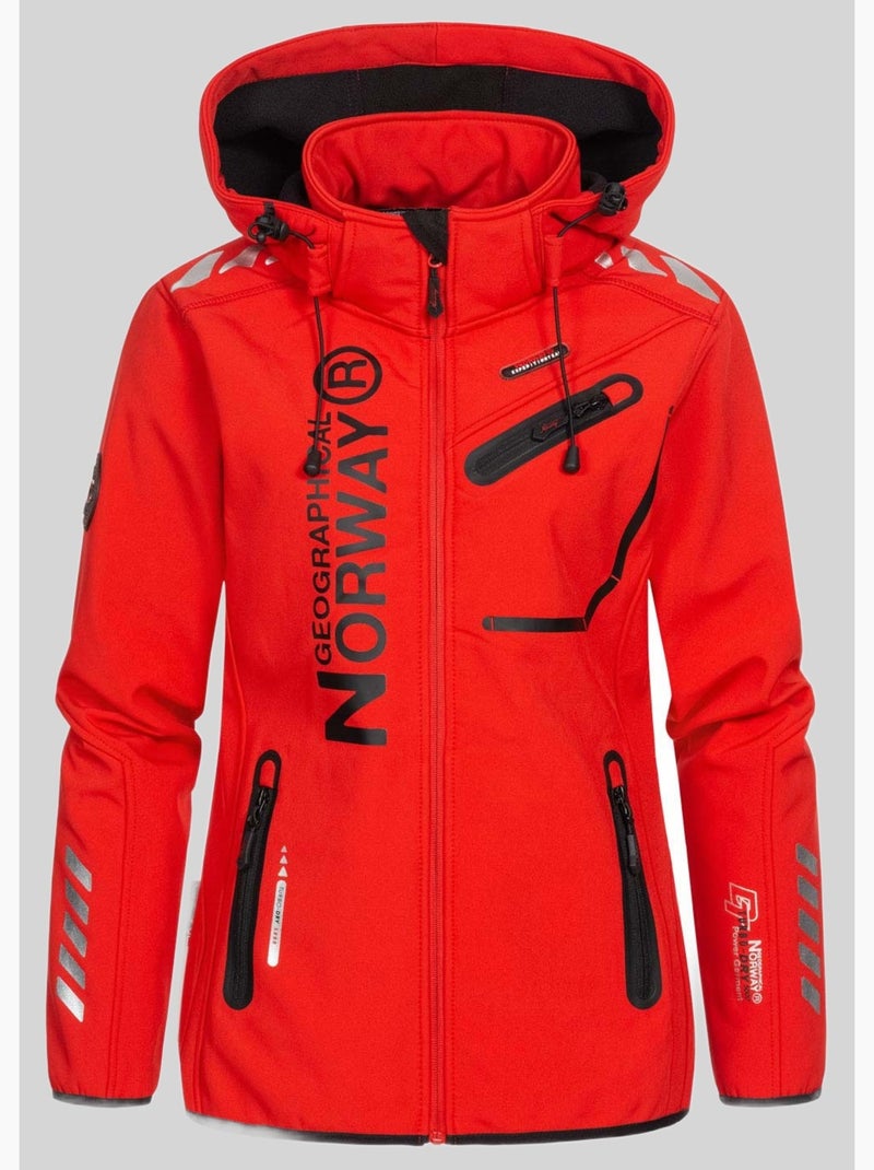 Veste softshell à capuche reine – geographical norway Noir Rouge - Kiabi