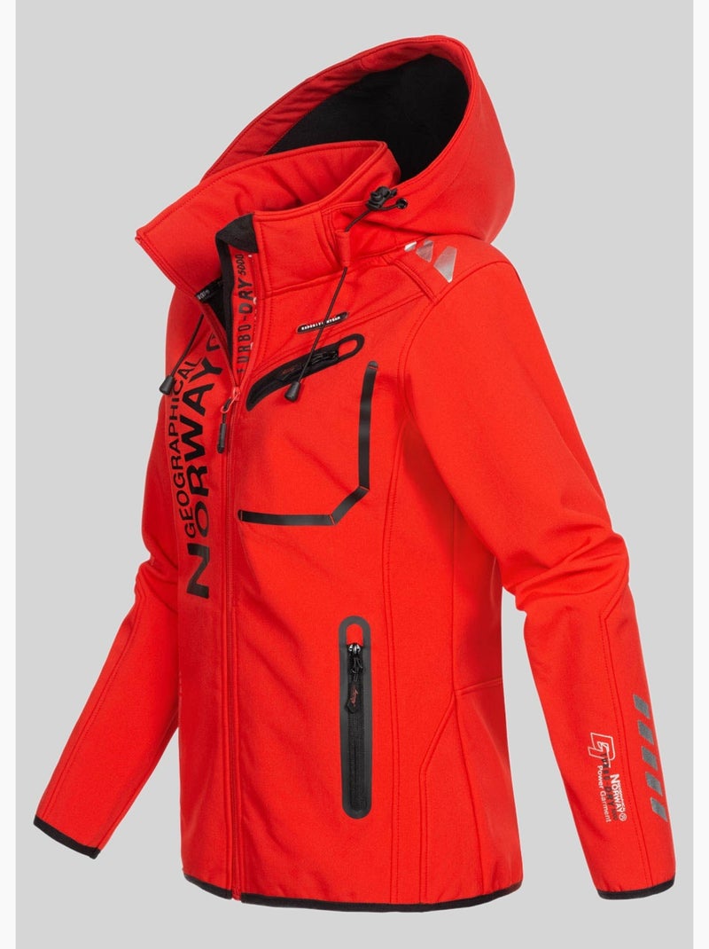 Veste softshell à capuche reine – geographical norway Noir Rouge - Kiabi