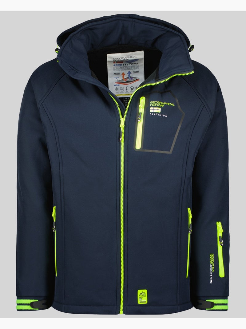 Veste softshell à capuche riziere – geographical norway Bleu marine - Kiabi