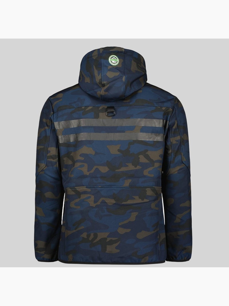 Veste softshell à capuche royaute camo – geographical norway Noir Orange - Kiabi