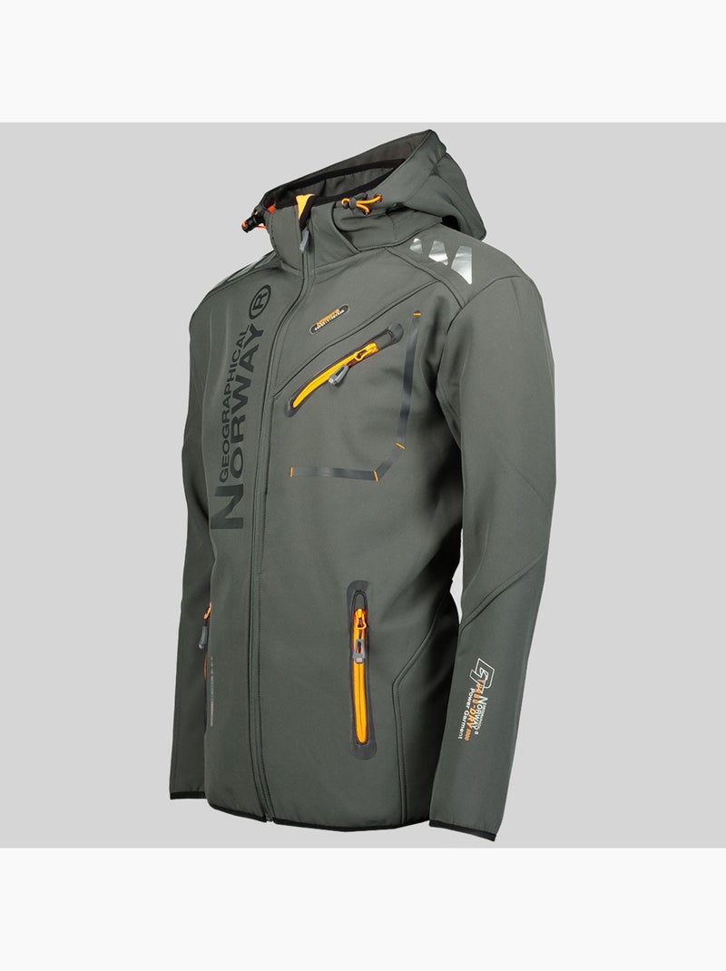 Veste softshell à capuche royaute dark – geographical norway Gris Orange - Kiabi