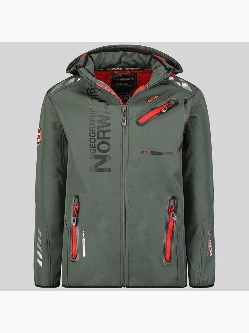 Veste softshell à capuche royaute dark – geographical norway Gris Rouge - Kiabi