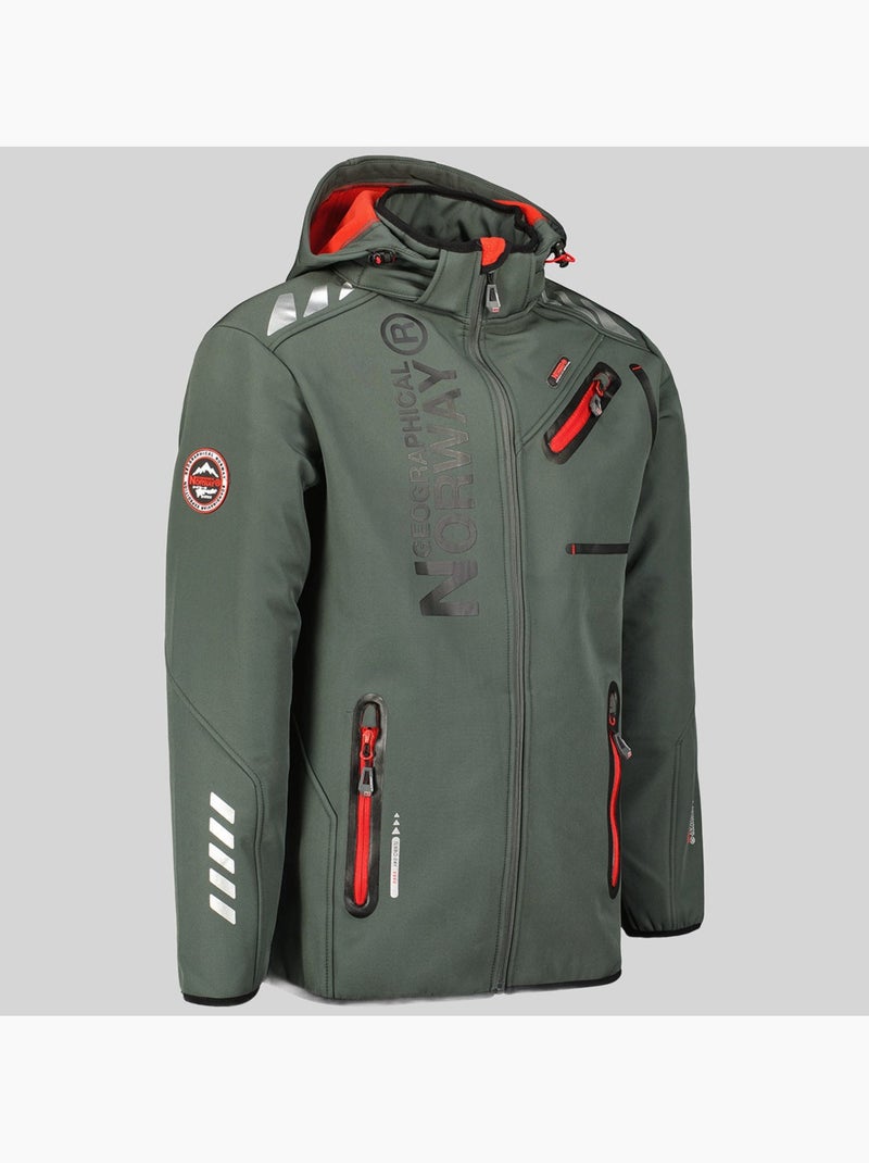 Veste softshell à capuche royaute dark – geographical norway Gris Rouge - Kiabi