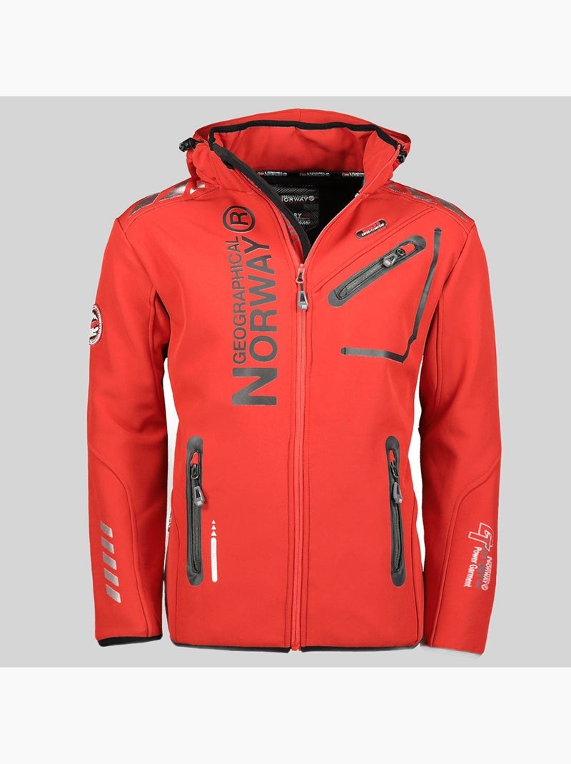 Veste softshell à capuche royaute – geographical norway Noir Rouge - Kiabi