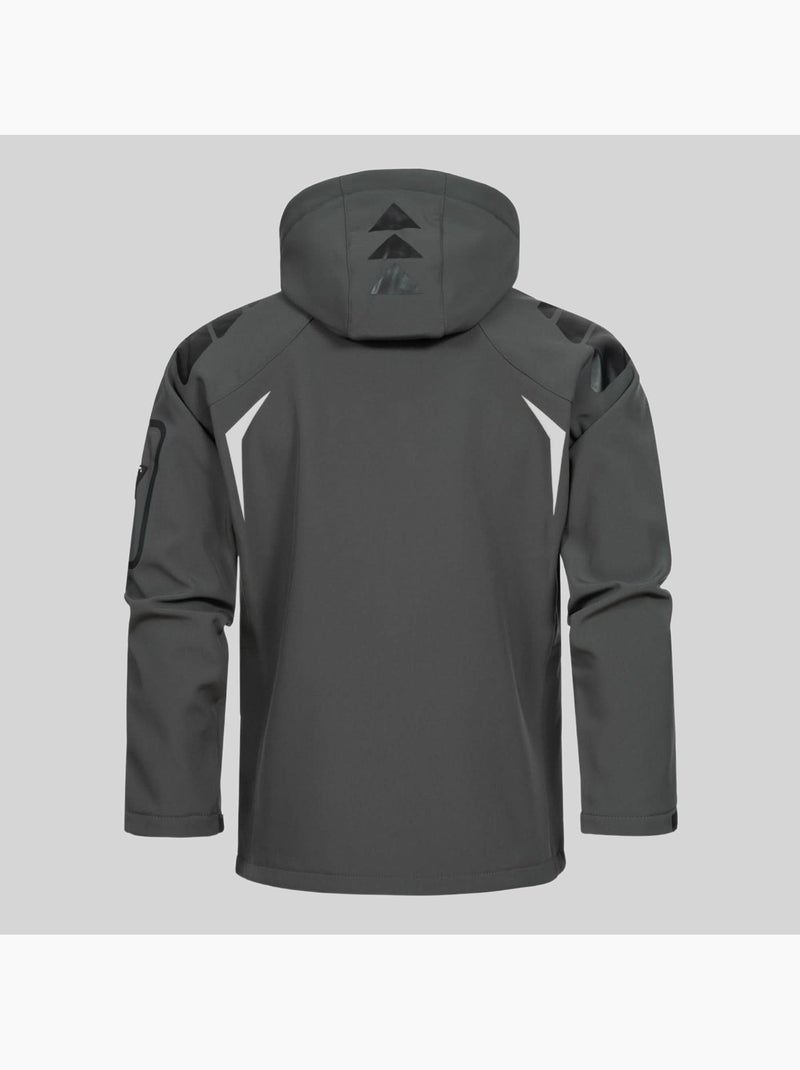 Veste softshell à capuche techno dark – geographical norway Gris Rouge - Kiabi
