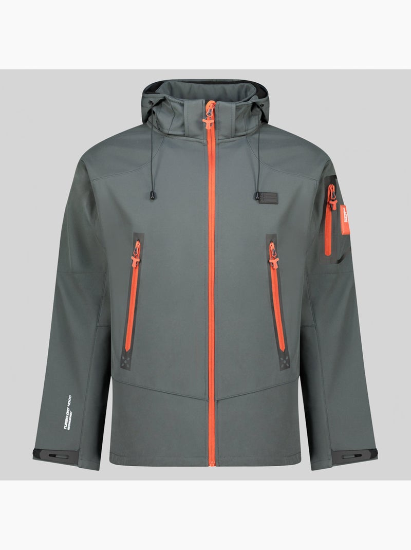 Veste softshell à capuche tezip – geographical norway Gris foncé - Kiabi