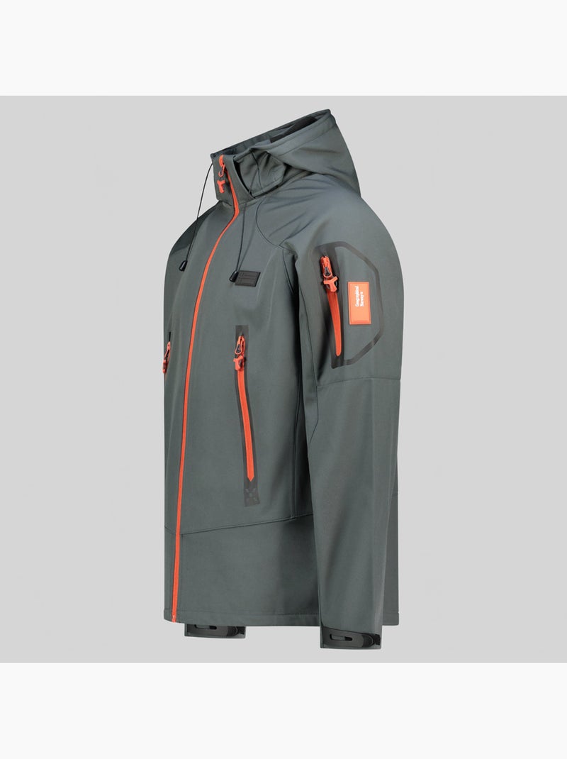 Veste softshell à capuche tezip – geographical norway Gris foncé - Kiabi