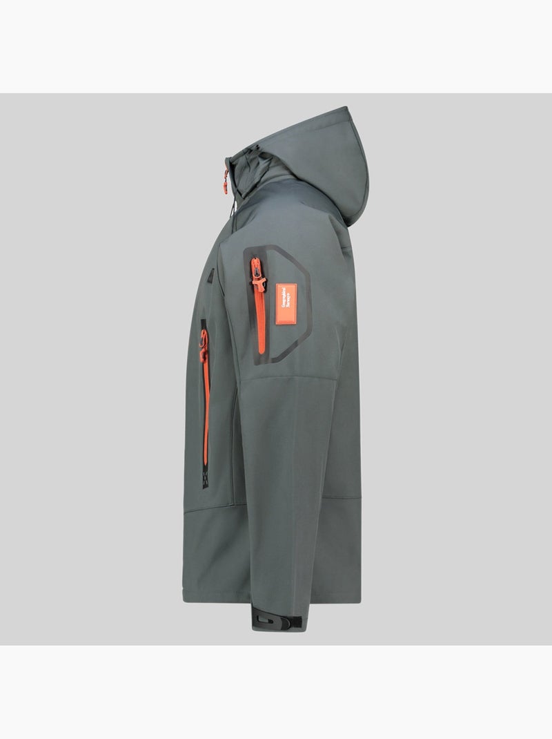 Veste softshell à capuche tezip – geographical norway Gris foncé - Kiabi