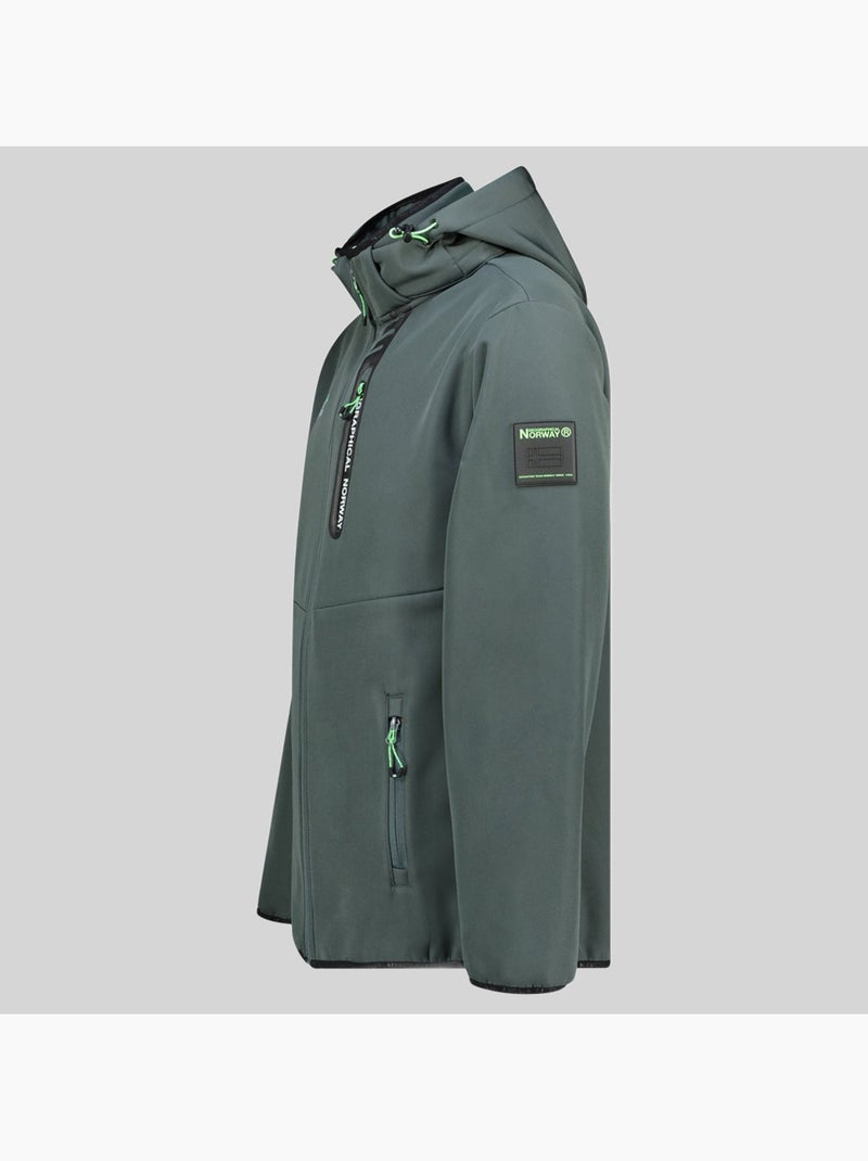 Veste softshell à capuche toxique – geographical norway Gris Vert - Kiabi