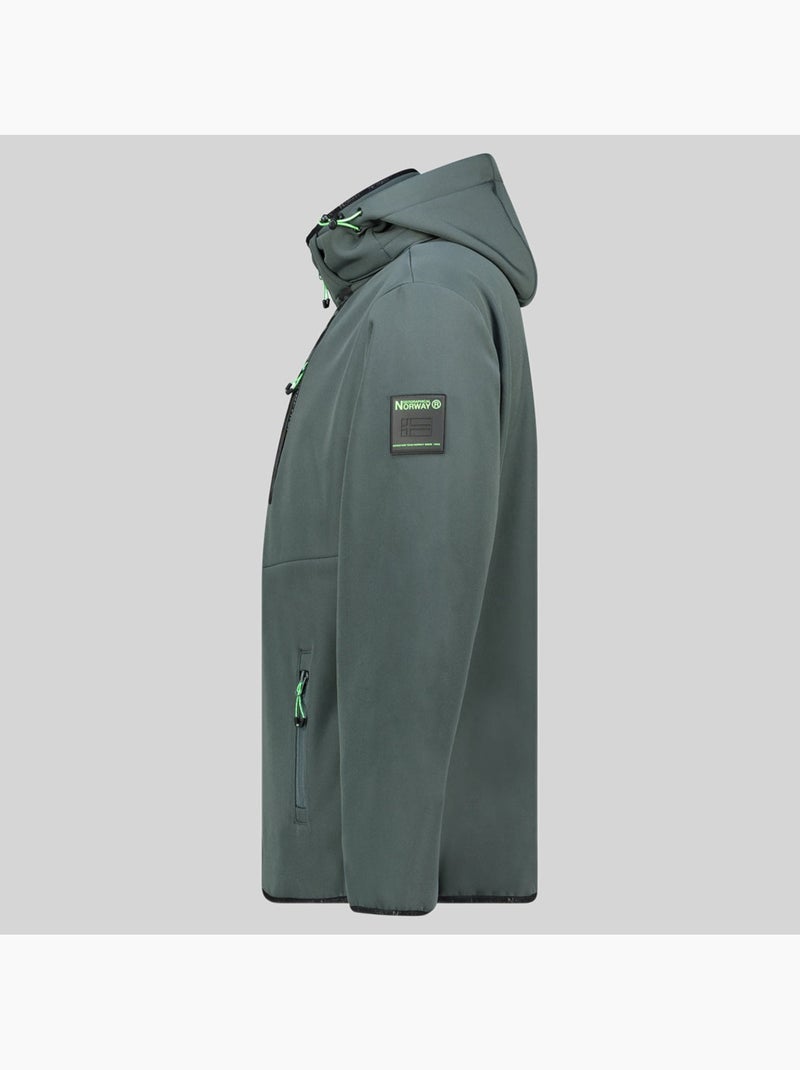 Veste softshell à capuche toxique – geographical norway Gris Vert - Kiabi