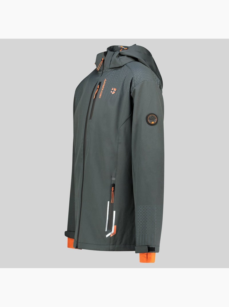 Veste softshell à capuche trelino – geographical norway Gris Orange - Kiabi