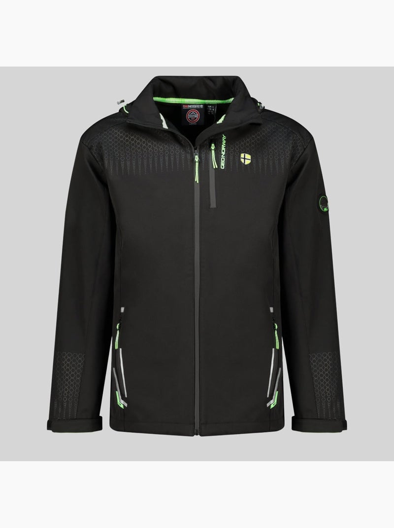 Veste softshell à capuche trelino – geographical norway Noir Vert - Kiabi