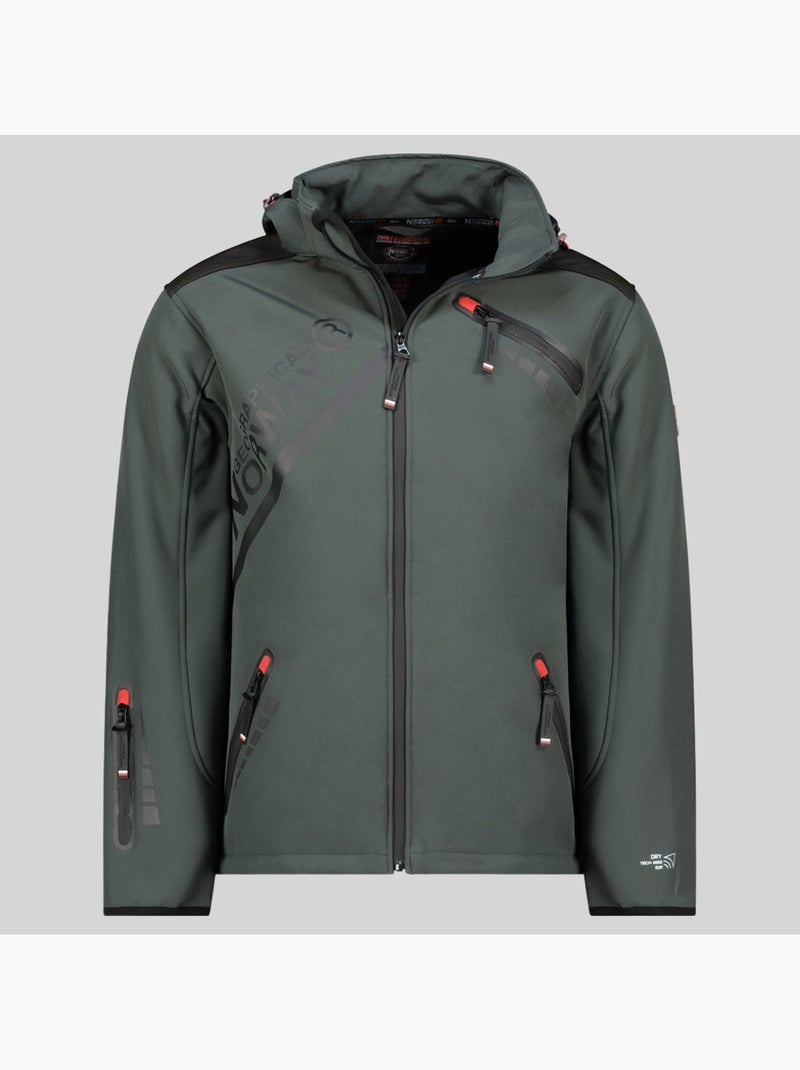Veste softshell à capuche twopac – geographical norway Gris foncé - Kiabi