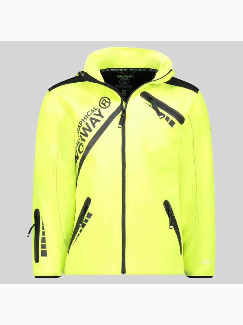 Veste softshell à capuche twopac – geographical norway Jaune fluo - Kiabi