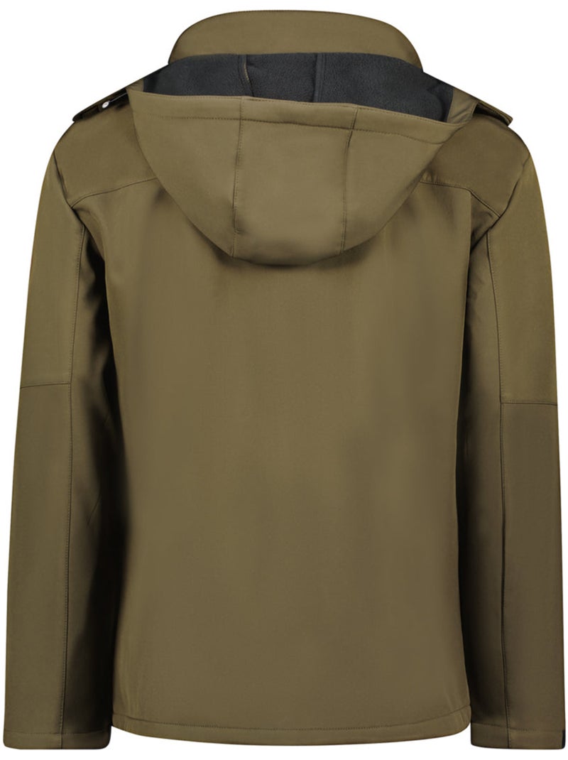 Veste softshell coupe-vent à capuche amovible timmexeak – canadian peak Noir Kaki - Kiabi