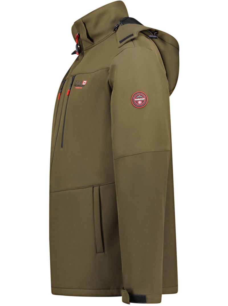 Veste softshell coupe-vent à capuche amovible timmexeak – canadian peak Noir Kaki - Kiabi