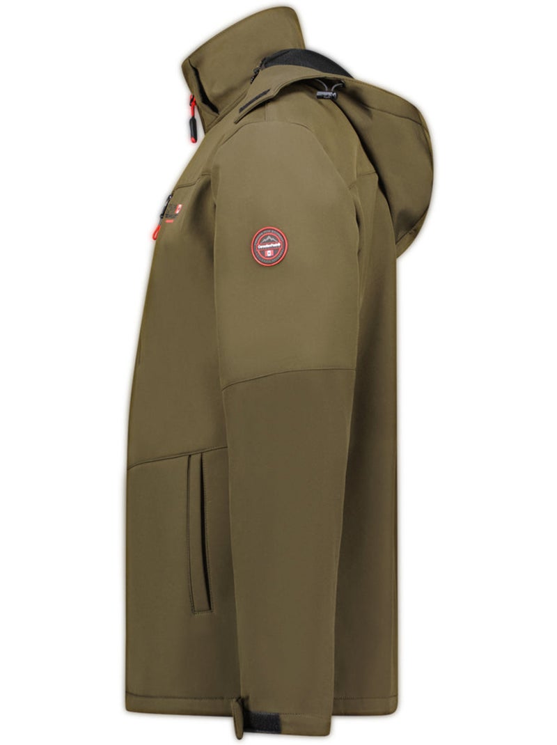 Veste softshell coupe-vent à capuche amovible timmexeak – canadian peak Noir Kaki - Kiabi
