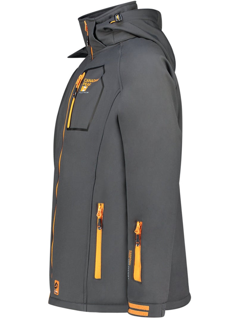 Veste softshell coupe-vent à capuche riziereak – canadian peak Gris foncé - Kiabi