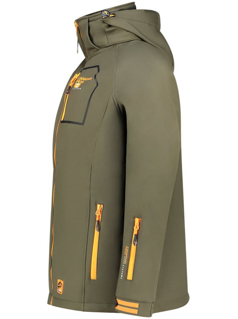 Veste softshell coupe-vent à capuche riziereak – canadian peak Kaki - Kiabi