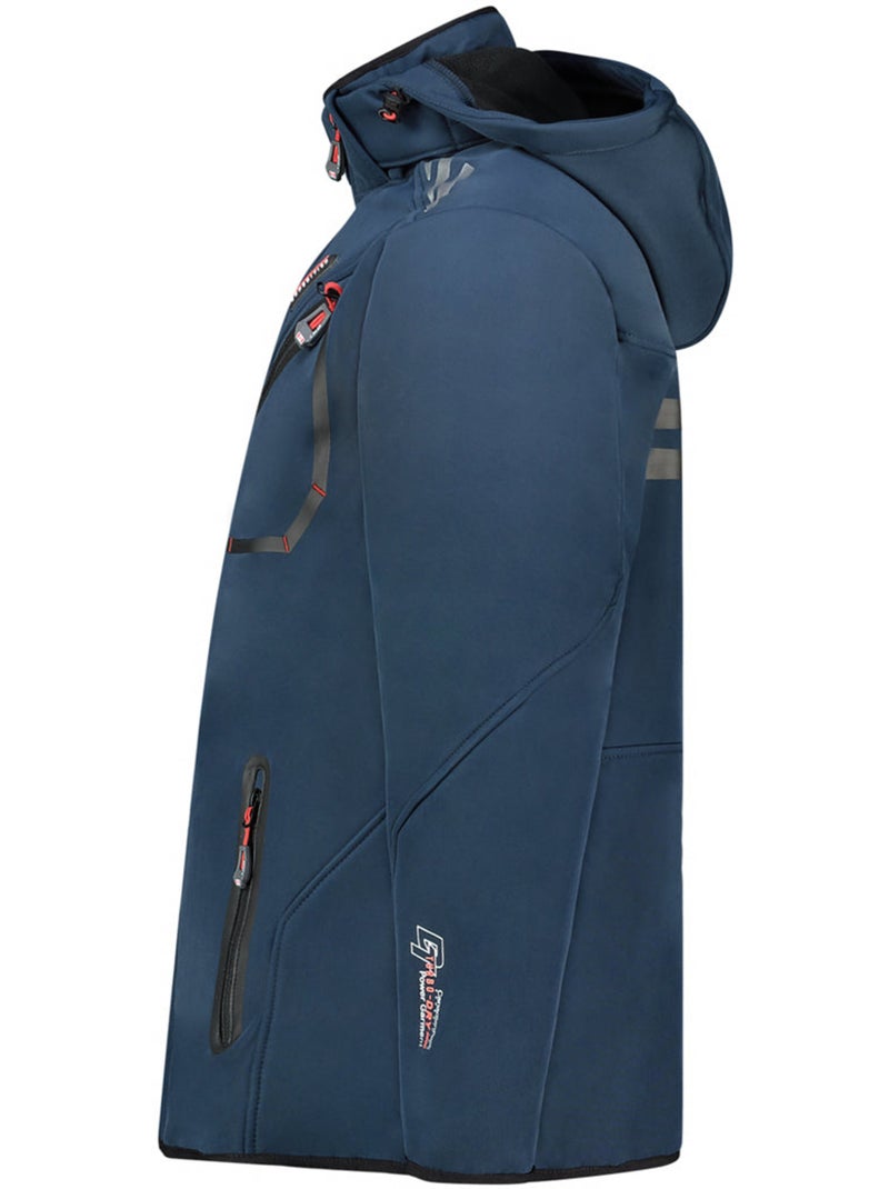 Veste softshell coupe-vent à capuche royauteak – canadian peak Bleu Noir - Kiabi