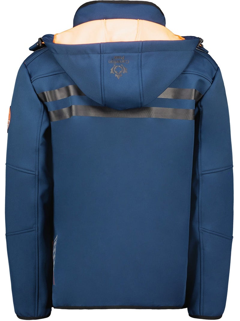 Veste softshell coupe-vent à capuche royauteak – canadian peak Bleu Orange - Kiabi