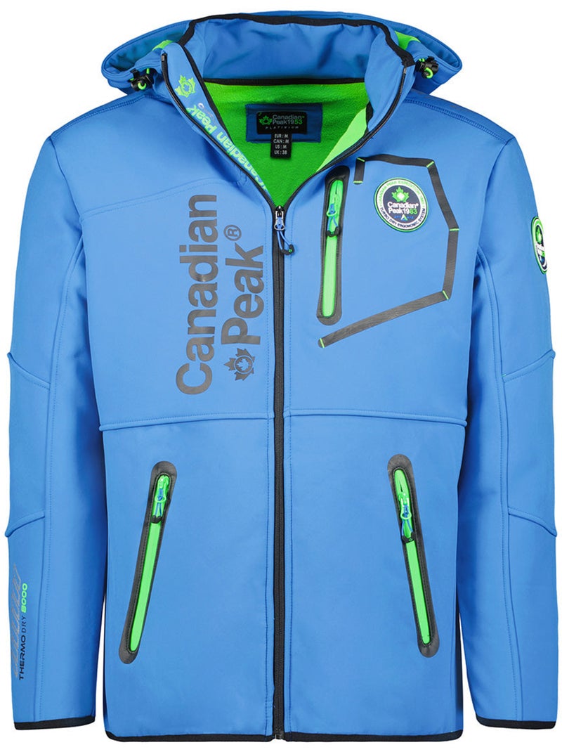 Veste softshell coupe-vent à capuche royauteak – canadian peak Bleu Vert - Kiabi