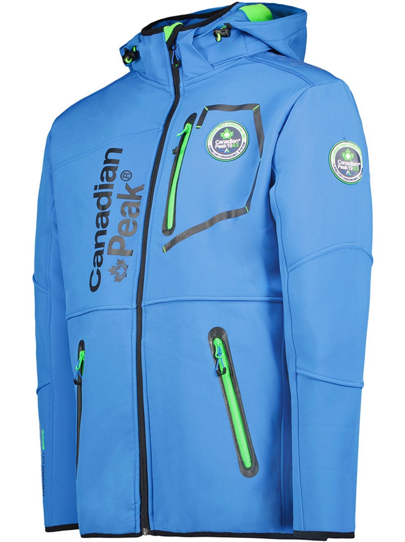 Veste softshell coupe-vent à capuche royauteak – canadian peak Bleu Vert - Kiabi