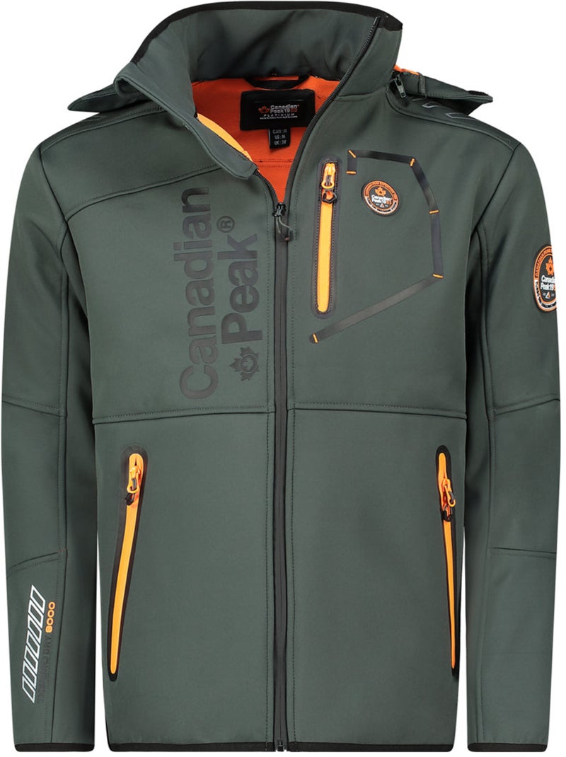 Veste softshell coupe-vent à capuche royauteak – canadian peak Gris Orange - Kiabi