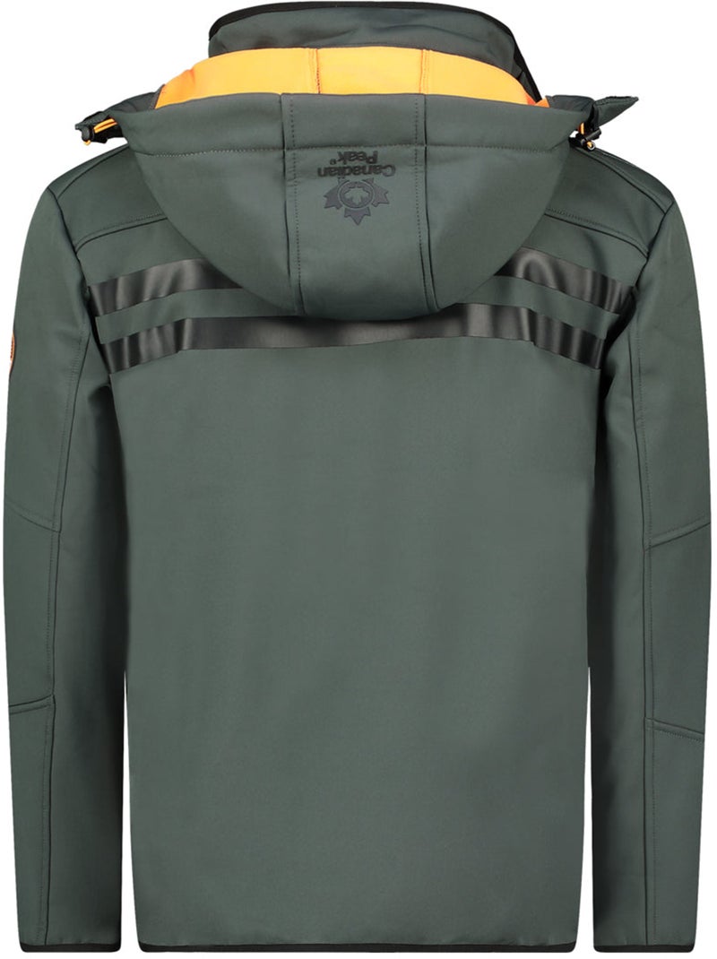 Veste softshell coupe-vent à capuche royauteak – canadian peak Gris Orange - Kiabi