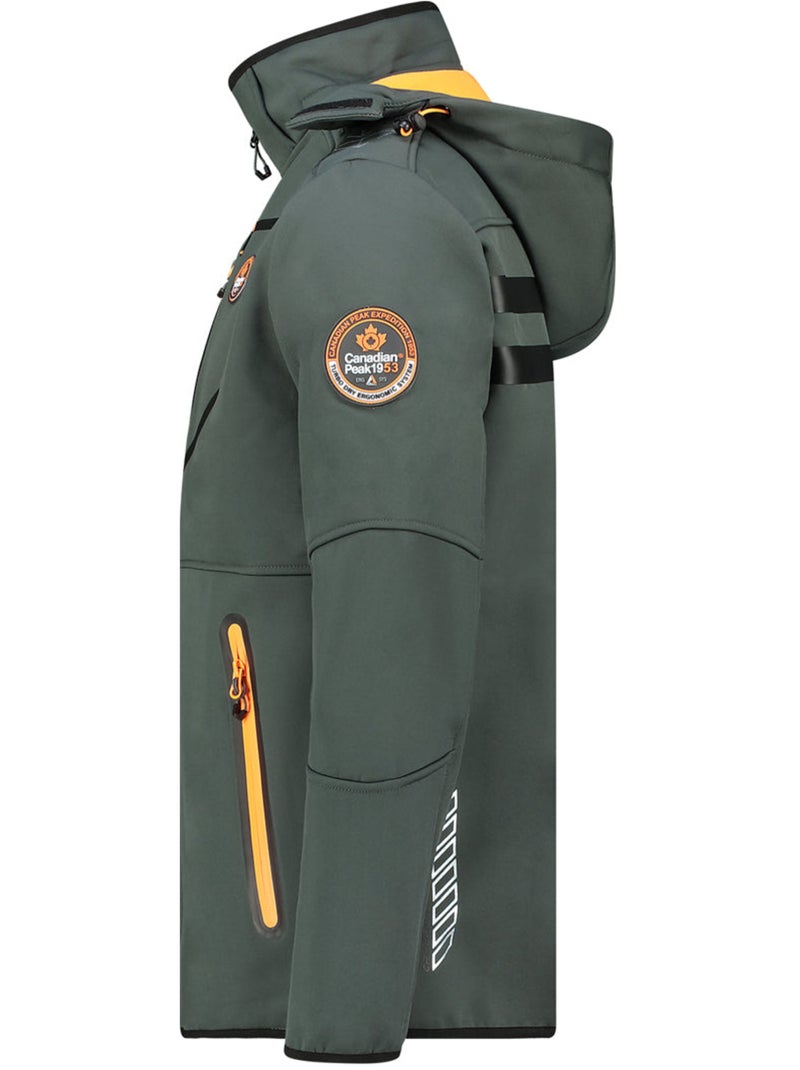 Veste softshell coupe-vent à capuche royauteak – canadian peak Gris Orange - Kiabi