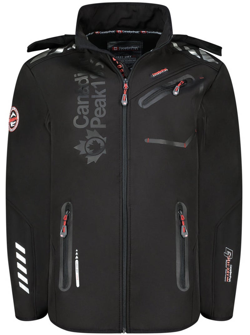 Veste softshell coupe-vent à capuche royauteak – canadian peak Noir - Kiabi