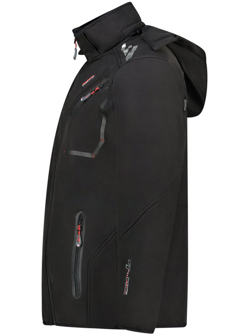 Veste softshell coupe-vent à capuche royauteak – canadian peak Noir - Kiabi