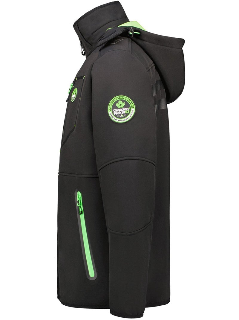 Veste softshell coupe-vent à capuche royauteak – canadian peak Noir Vert - Kiabi