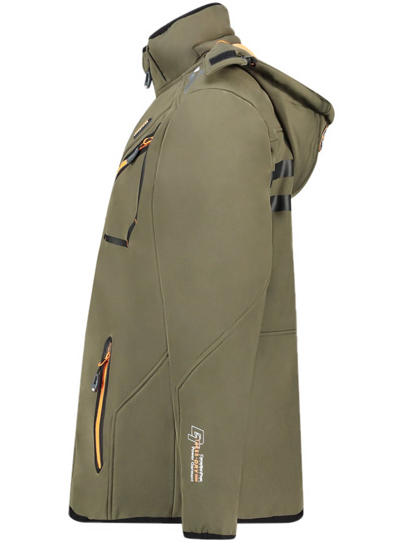 Veste softshell coupe-vent à capuche royauteak – canadian peak Vert/Orange - Kiabi