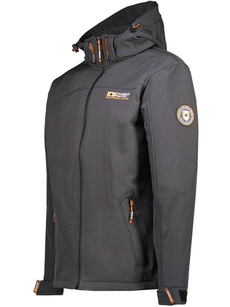 Veste softshell coupe-vent à capuche takeneak – canadian peak Gris foncé - Kiabi