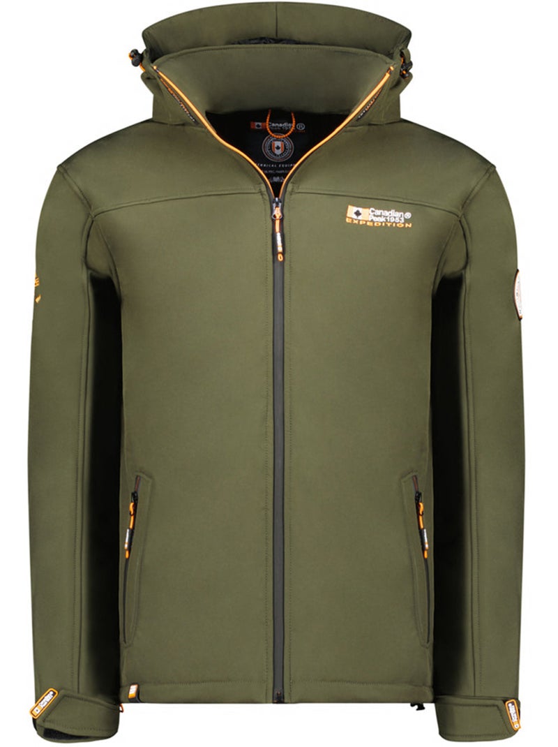 Veste softshell coupe-vent à capuche takeneak – canadian peak Kaki - Kiabi
