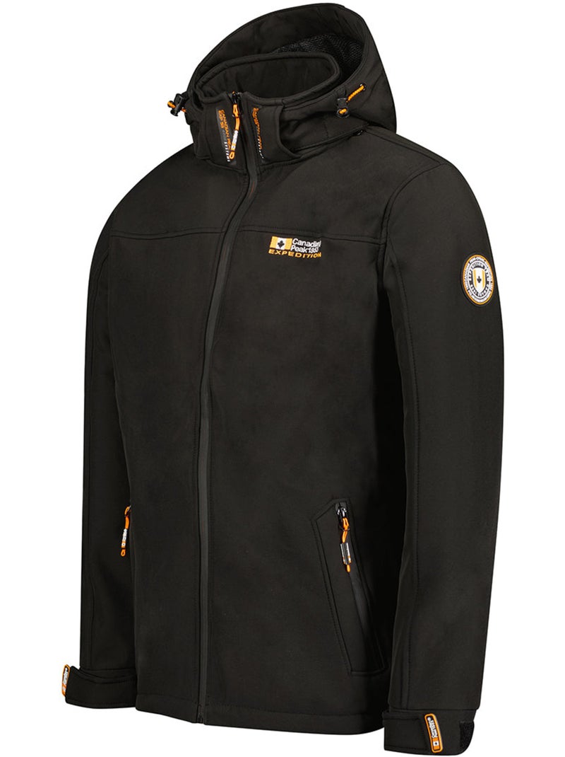 Veste softshell coupe-vent à capuche takeneak – canadian peak Noir - Kiabi