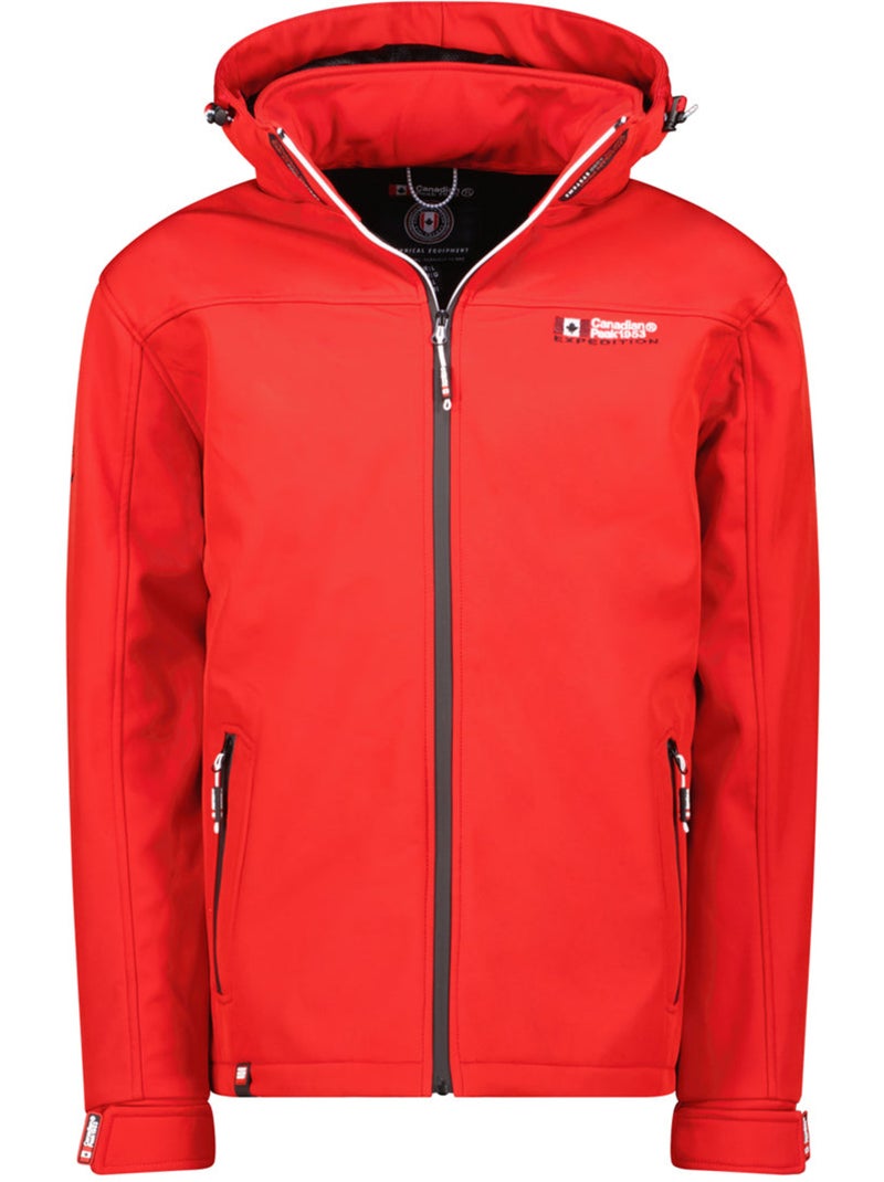 Veste softshell coupe-vent à capuche takeneak – canadian peak Rouge - Kiabi