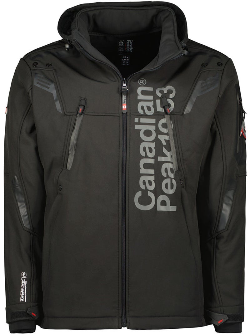 Veste softshell coupe-vent à capuche talenteak – canadian peak Noir - Kiabi
