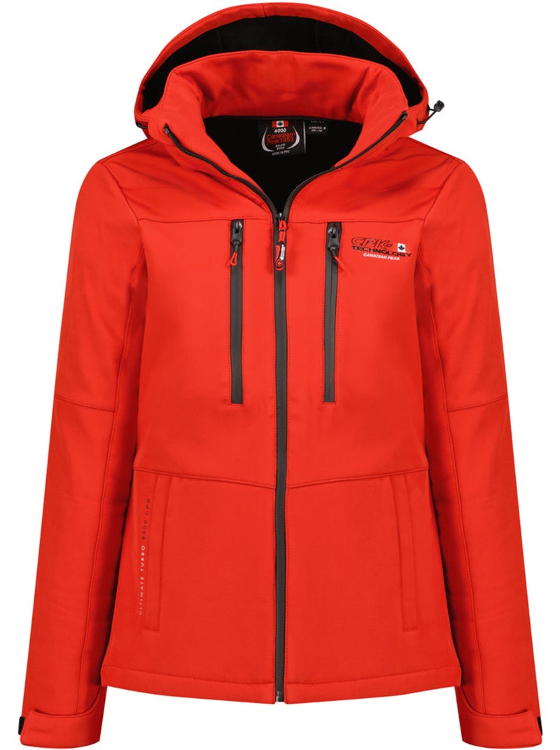 Veste softshell coupe-vent doublée polaire timmexeak – canadian peak Noir Rouge - Kiabi