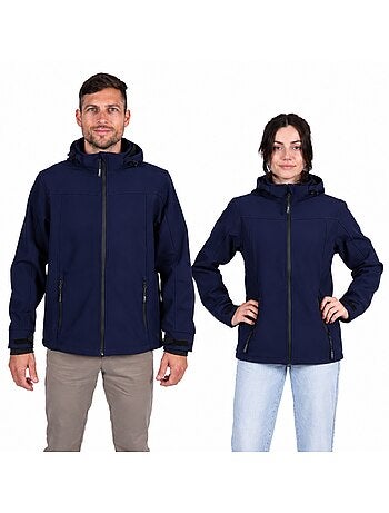 Veste softshell homme ou femme 'breizh océan' doublure polaire déperlante