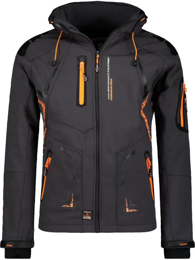 Veste softshell imperméable à capuche amovible tourmaline – canadian peak Gris foncé - Kiabi