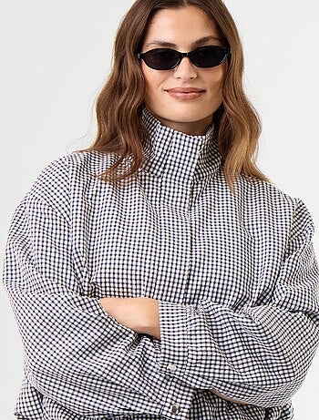 Veste style bombers à carreaux