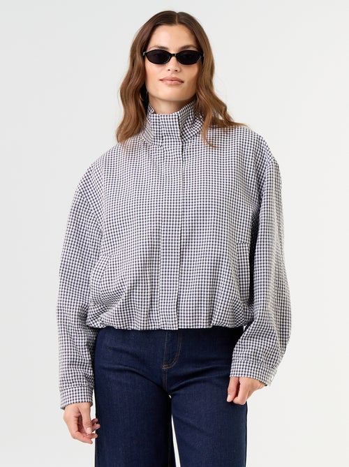 Veste style bombers à carreaux - Kiabi