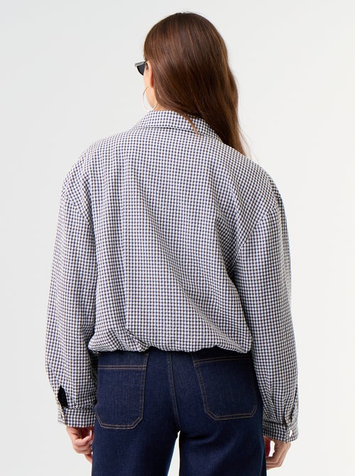 Veste style bombers à carreaux - Kiabi