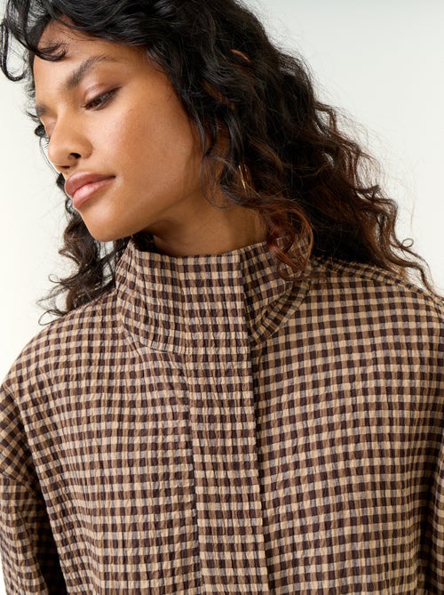 Veste style style bombers à carreaux - Kiabi