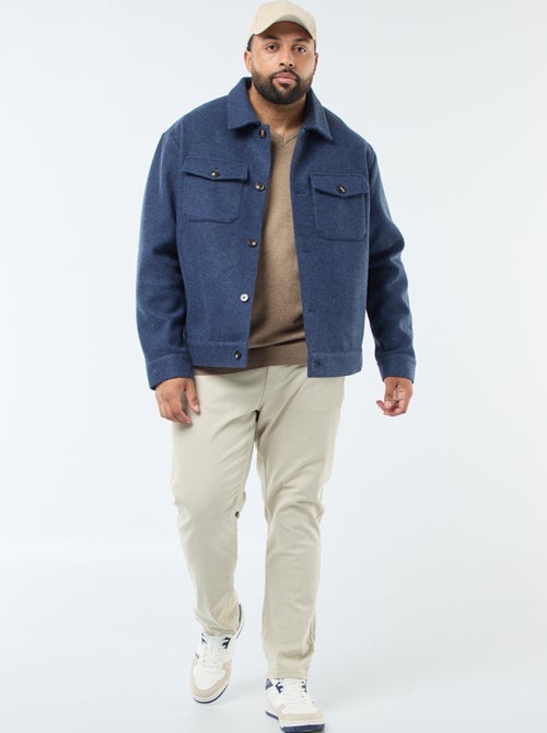 Veste surchemise chaude en laine - Kiabi