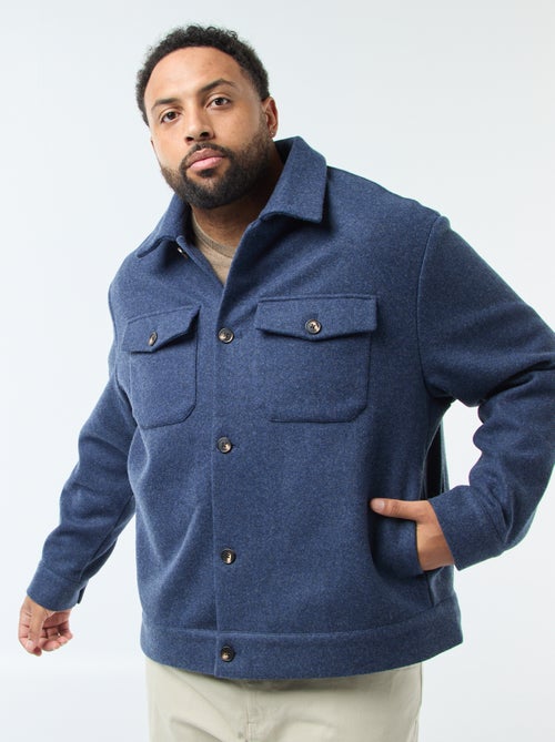 Veste surchemise chaude en laine - Kiabi