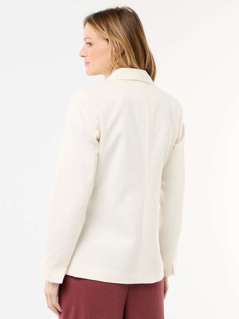 Veste tailleur avec col châle Blanc - Kiabi